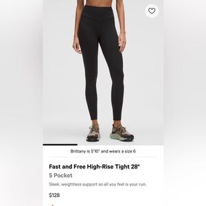 Lululemon Fast and Free High Rise Leggings